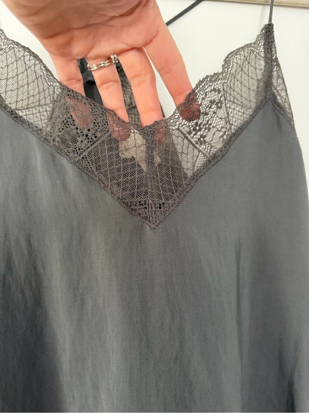 Lovestitch Lace Trim Charcoal Cami size M - Picture 3 of 5